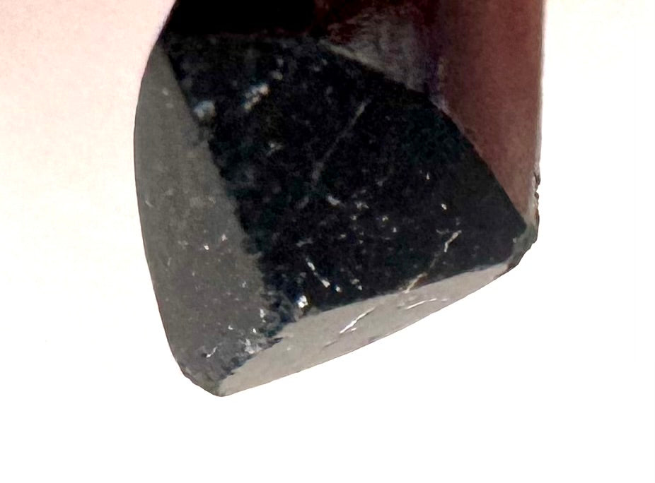 schwarzer Turmalin Anhänger Naturspitze mit Silberaufhänger