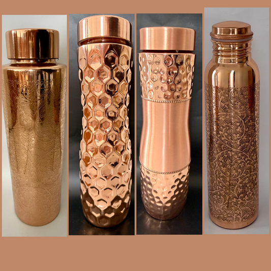 Kupferflaschen - verschiedene Modelle(100% Kupfer - handmade in Indien)