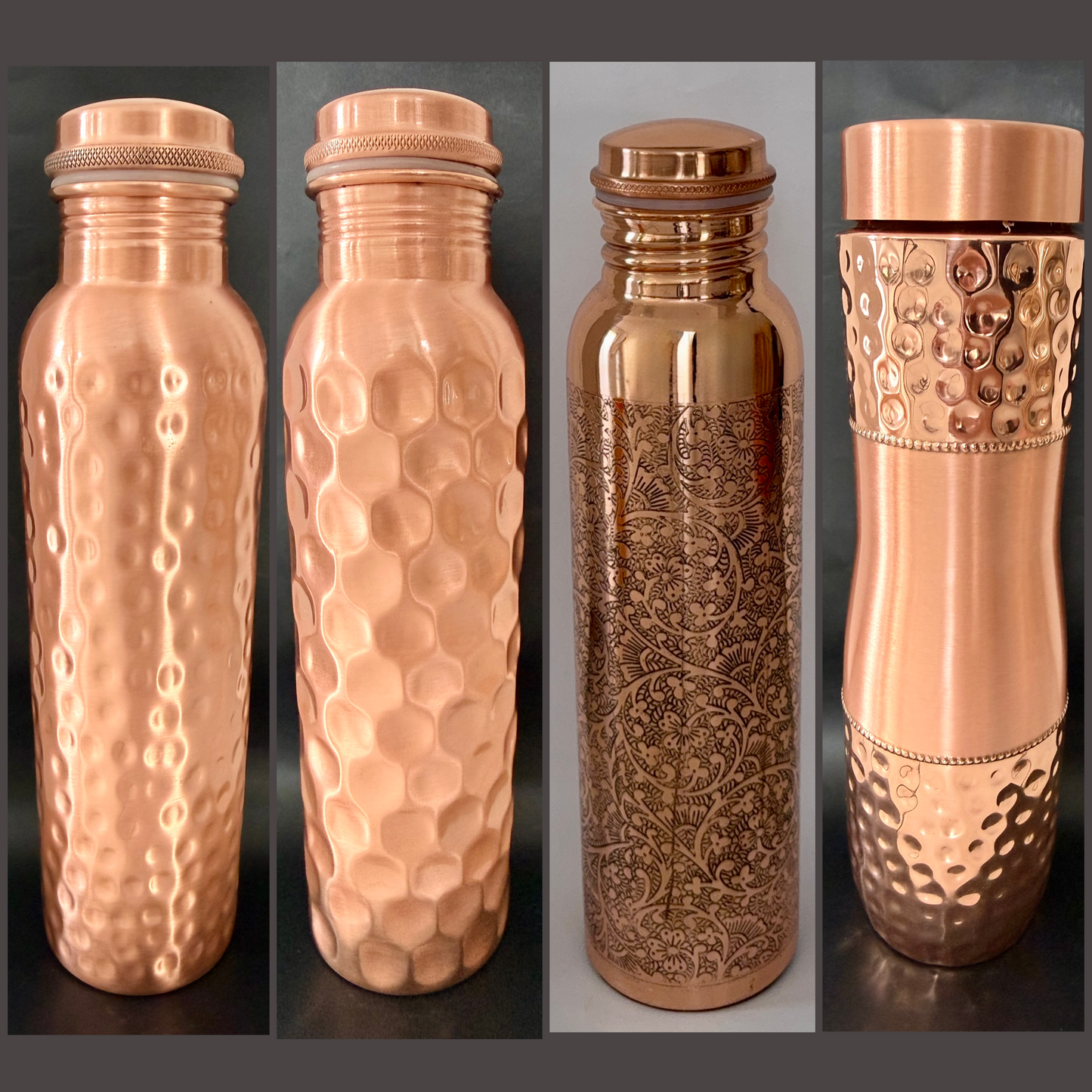 Kupferflaschen - verschiedene Modelle(100% Kupfer - handmade in Indien)