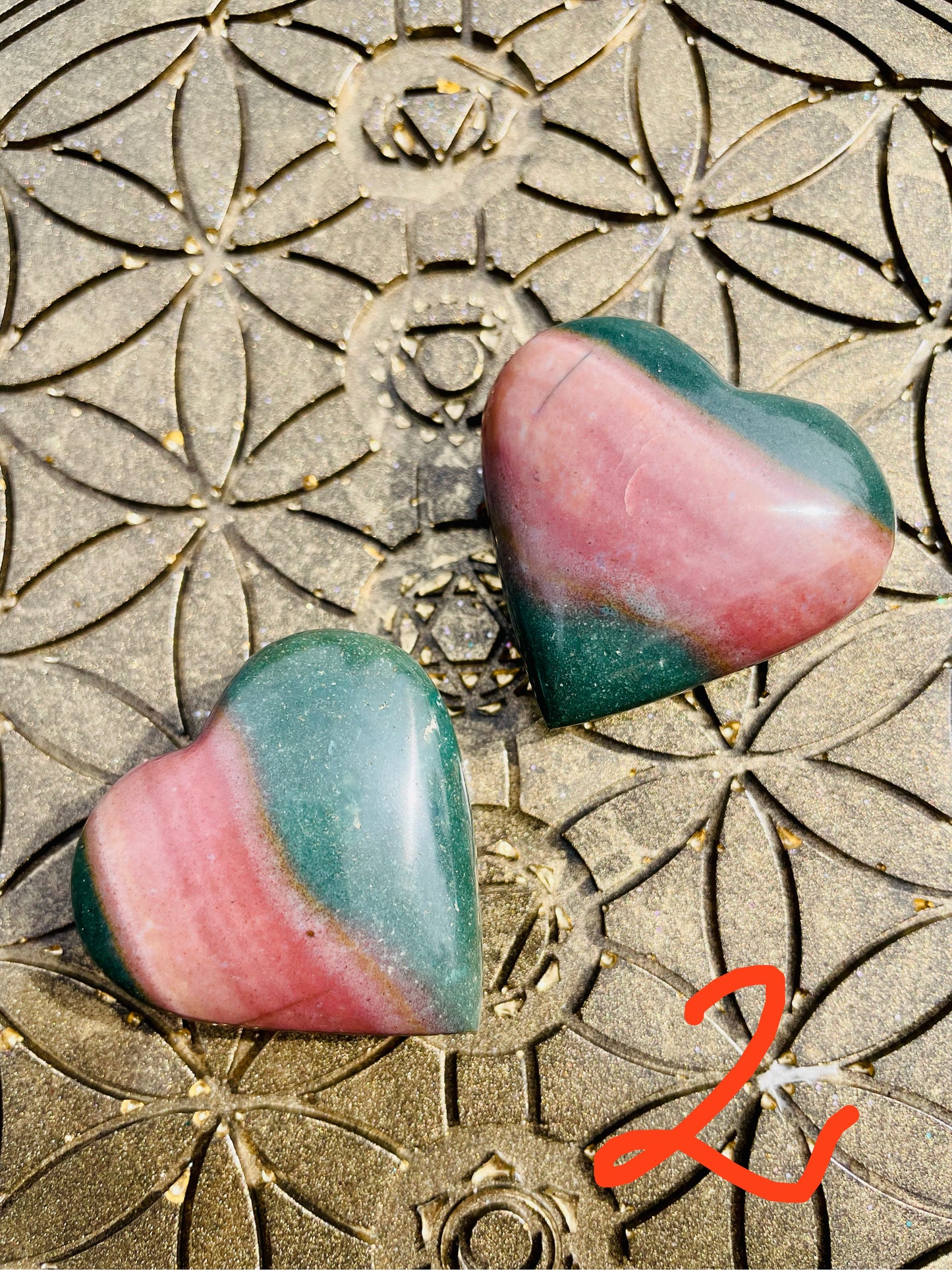 Polychrome Jaspis Herzen