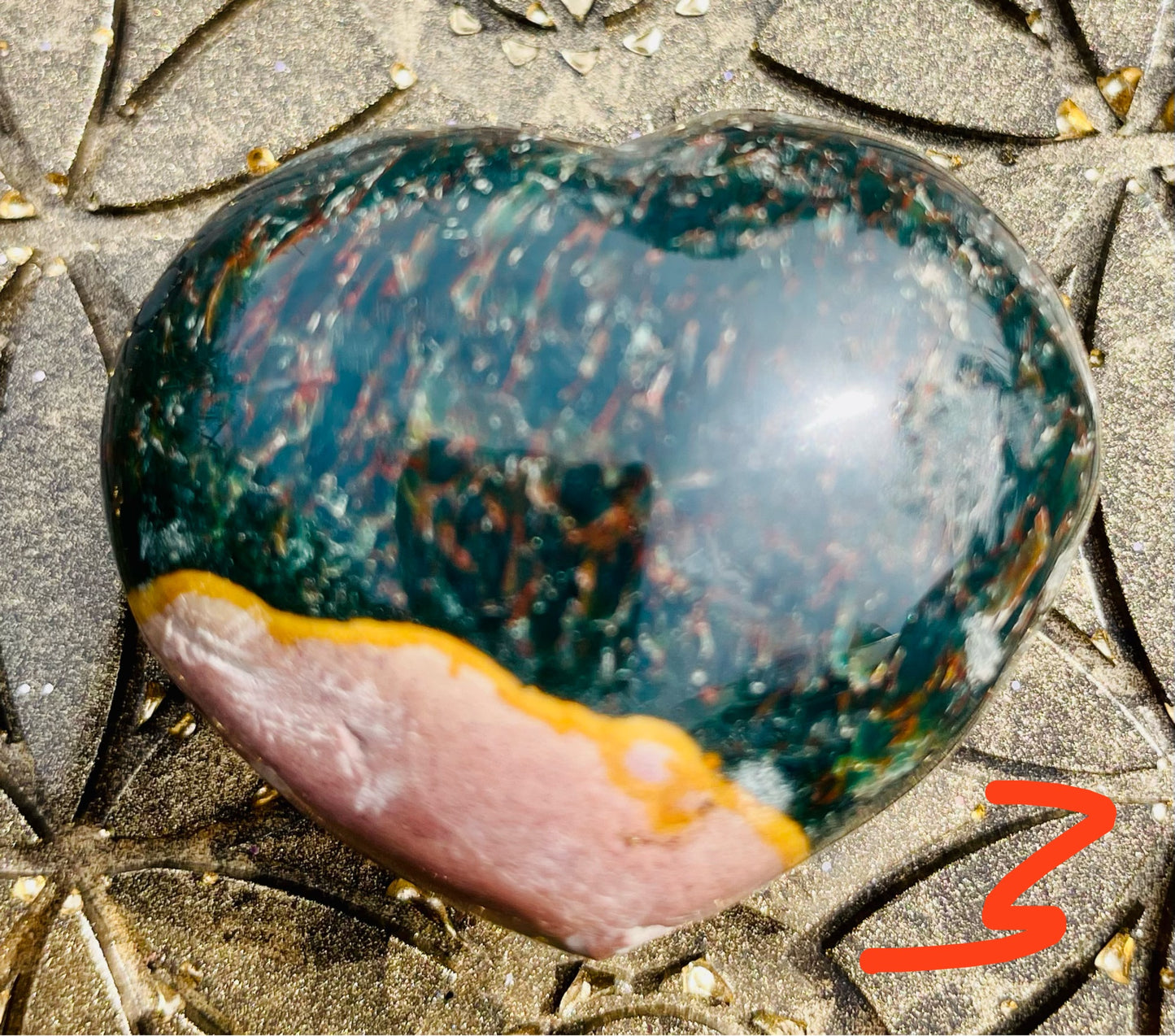 Polychrome Jaspis Herzen