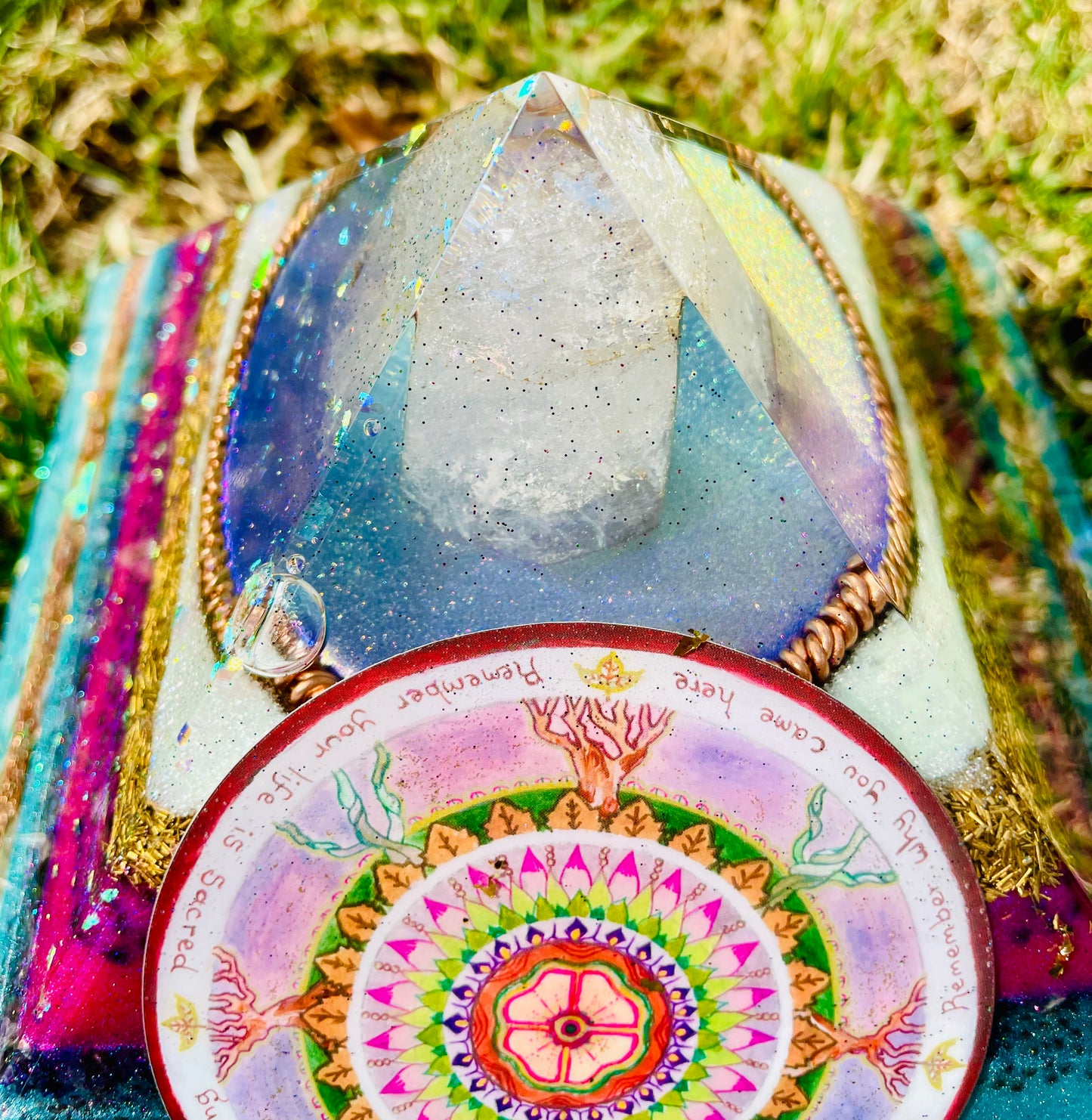 Orgonit Gyza Pyramide „Candy glitter“